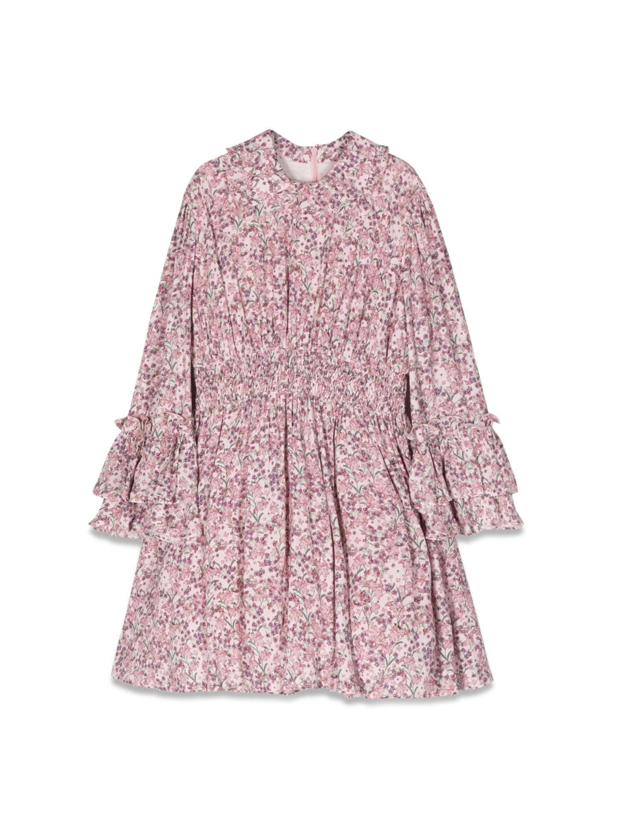 Simonetta kids 러플 칼라와 소매 드레스