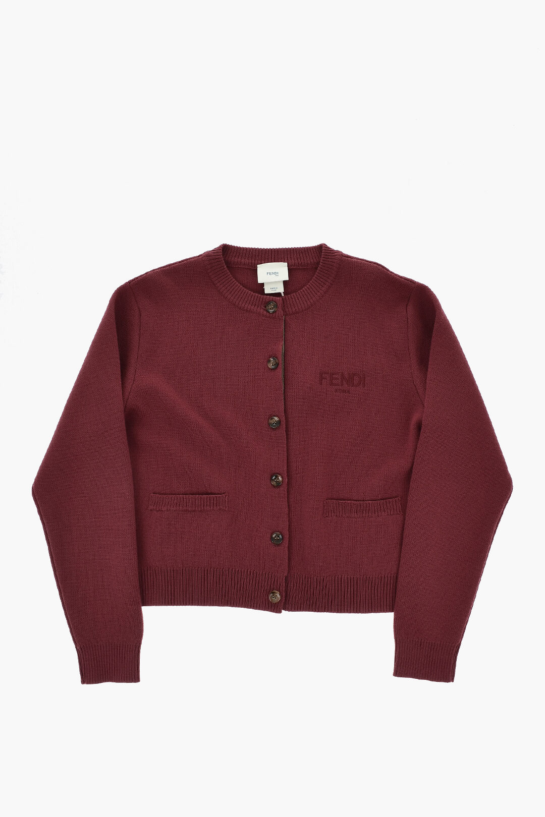 Fendi Kids 톤온톤 로고 버진 울 가디건