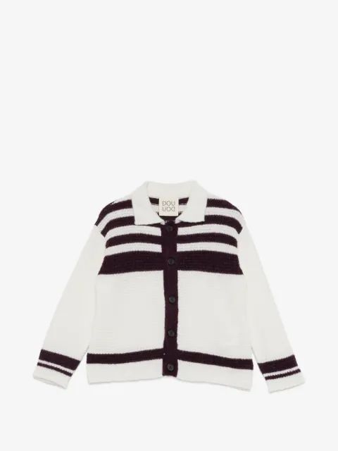 Douuod Kids 스트라이프 카라 가디건