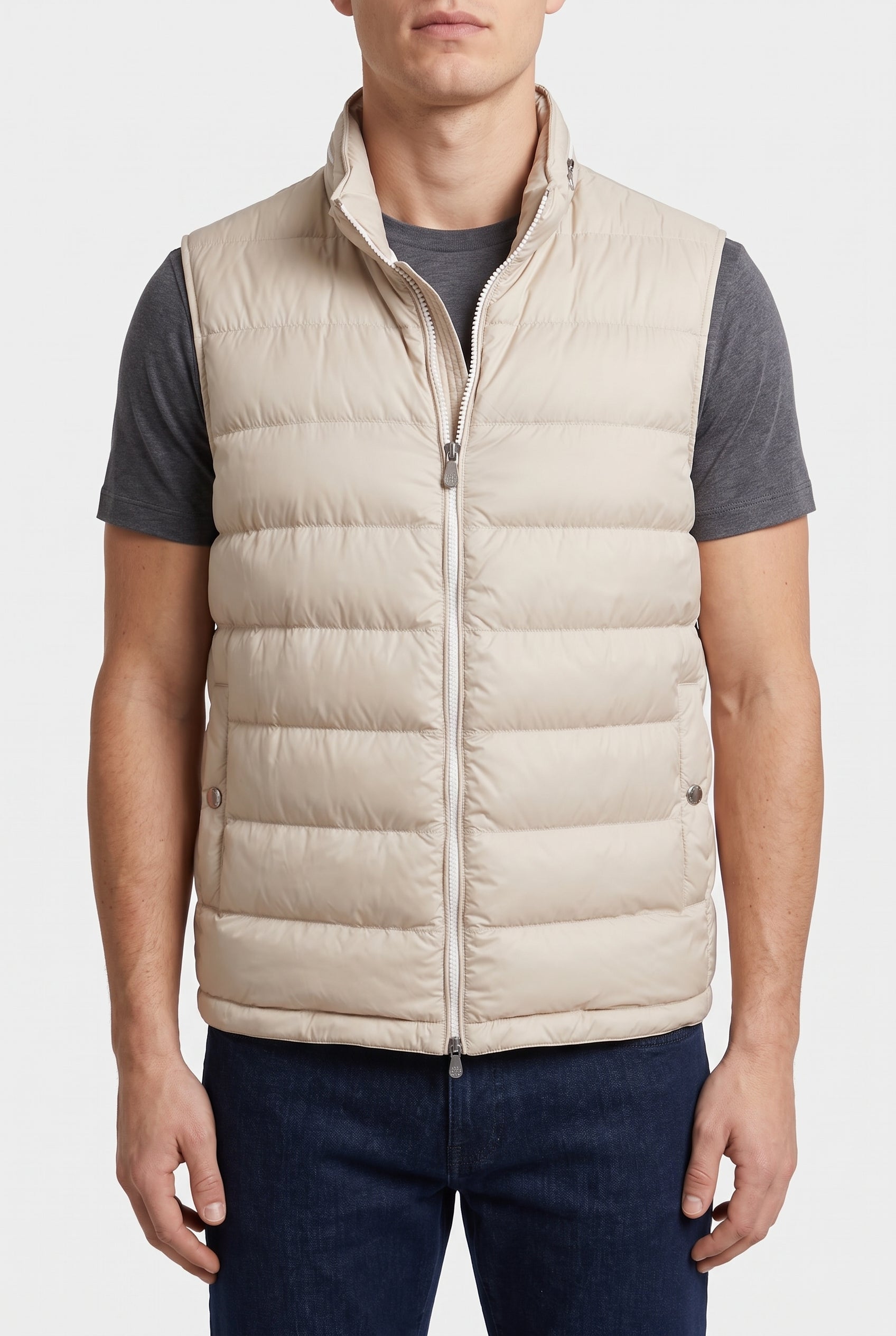 BRUNELLO CUCINELLI 남성 베이지 퀼팅 패딩 조끼