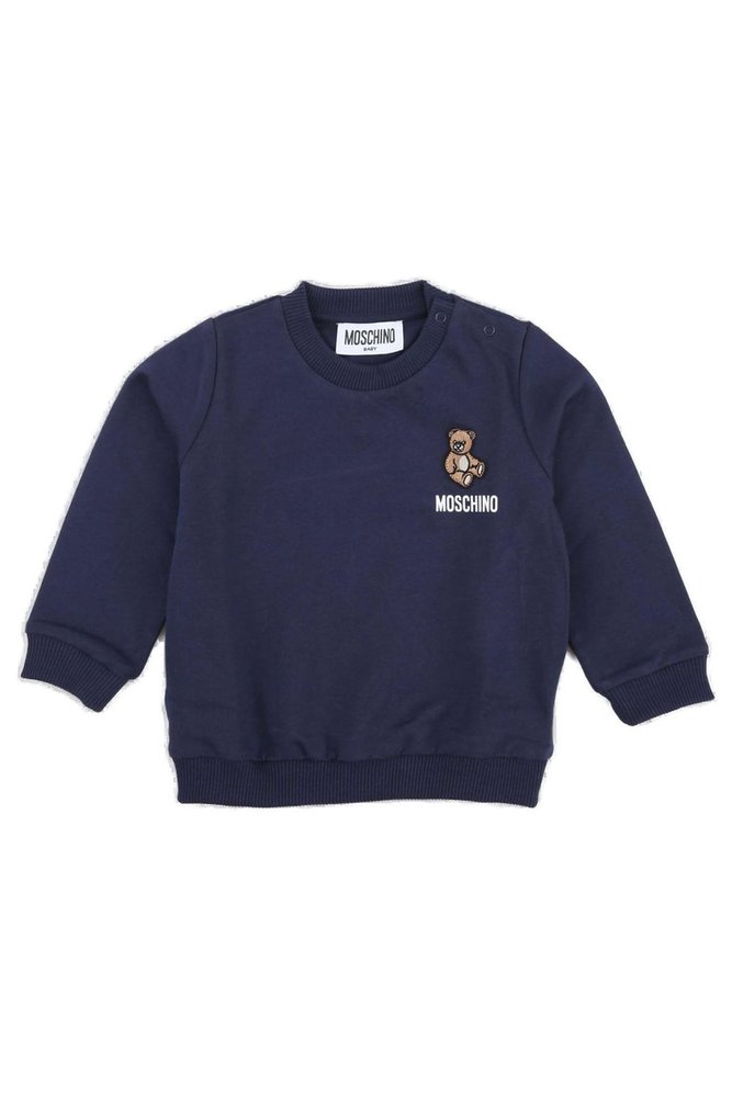 Moschino Kids 로고 프린트 크루넥 스웨트셔츠