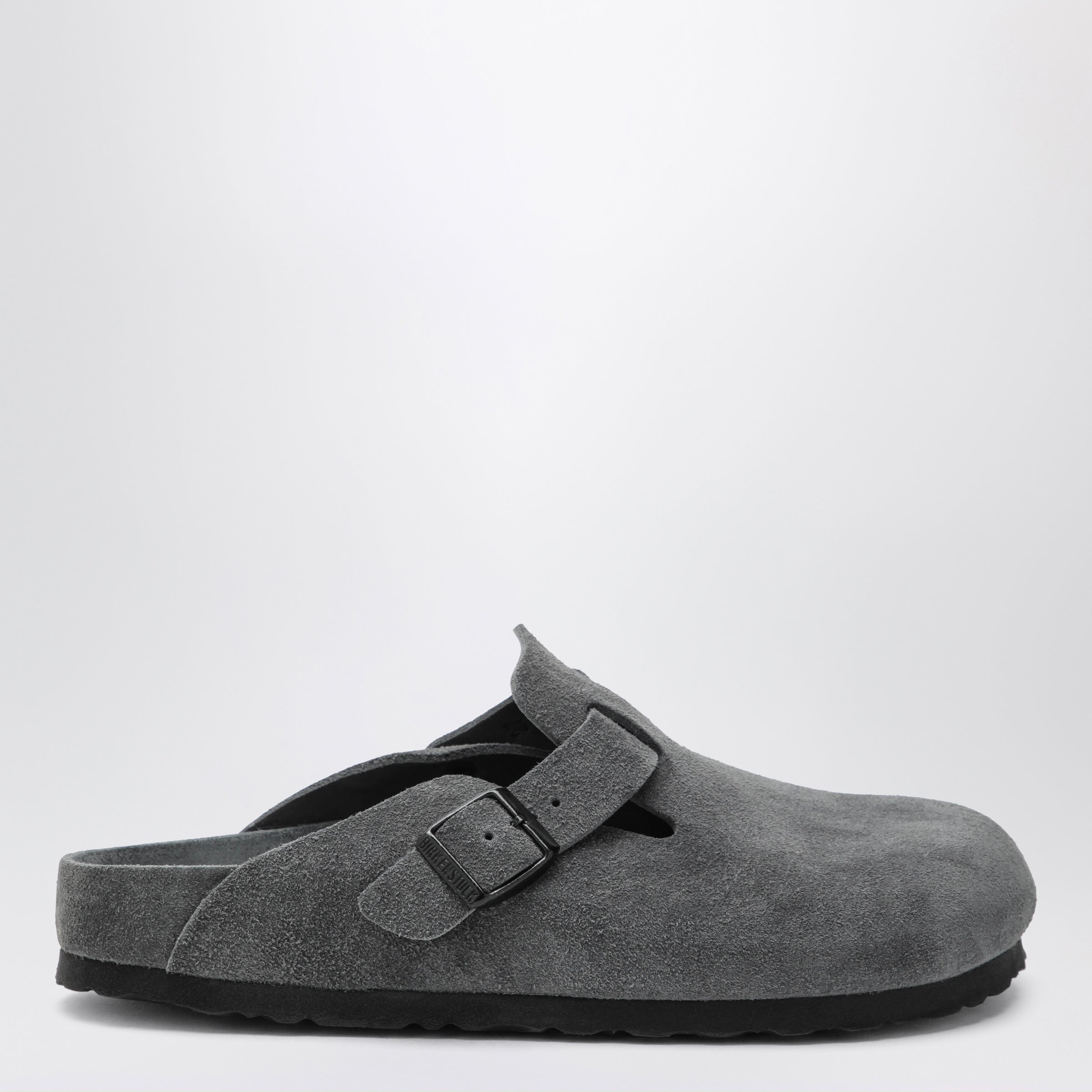 Birkenstock 보스턴 스웨이드 클로그 차콜