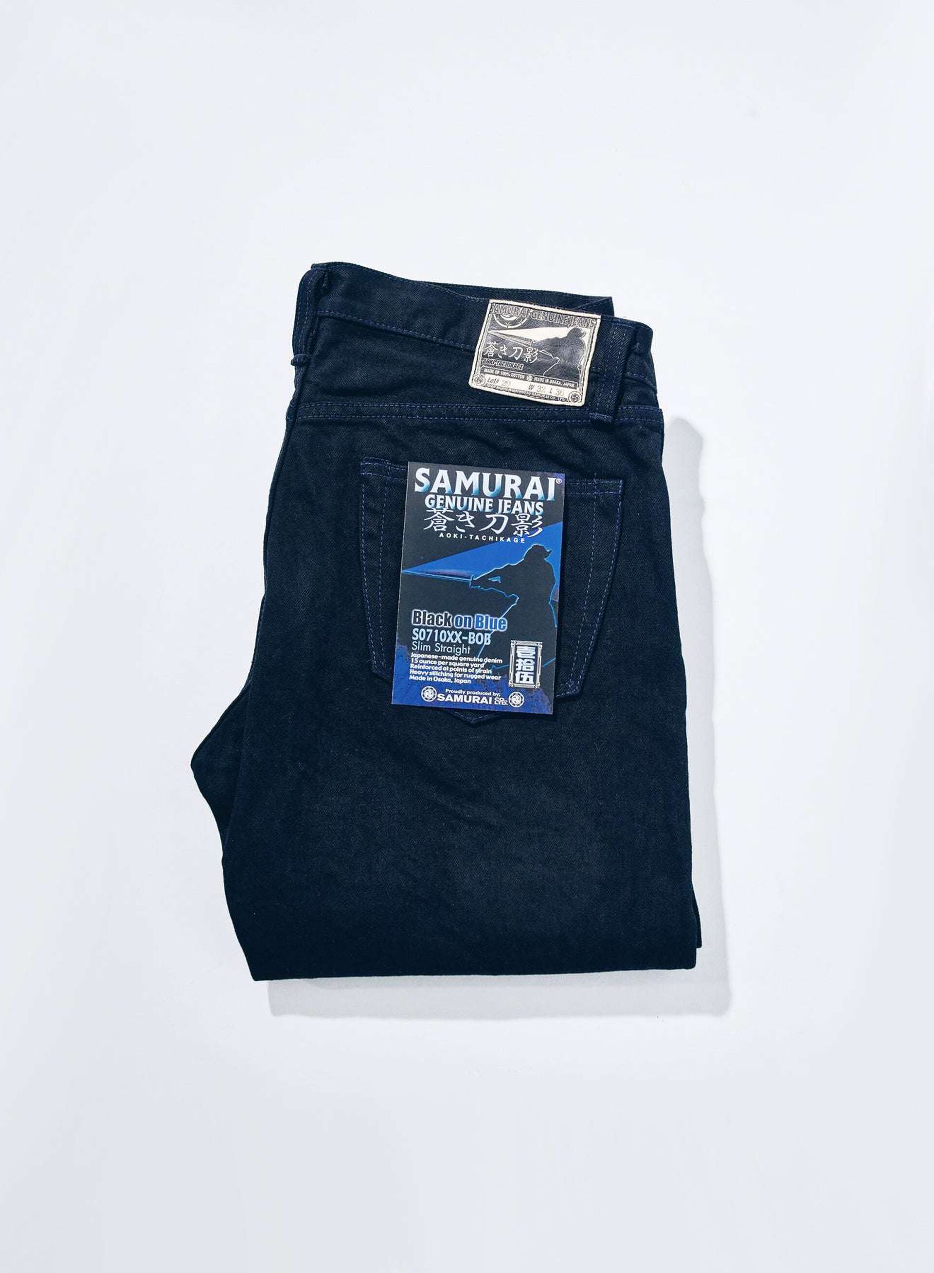 SAMURAI JEANS S0710XX-BOB 15oz 아오키 타치카게 블랙온블루 슬림 스트레이트 팬츠