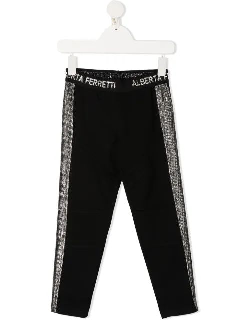Alberta Ferretti Kids 사이드 스트라이프 트랙팬츠