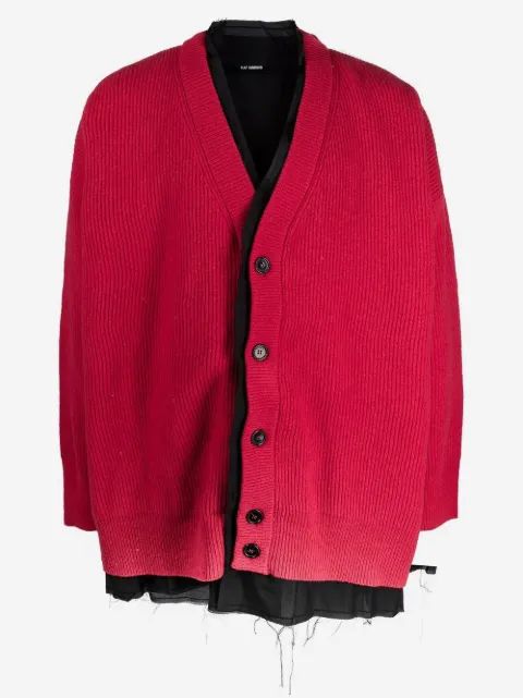 RAF SIMONS 레이어드 울 가디건