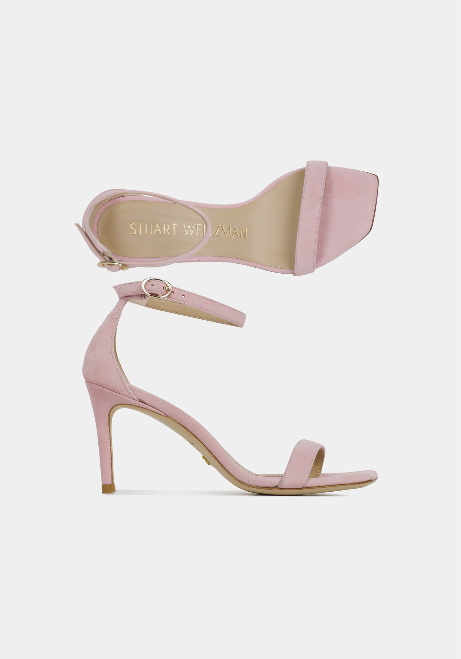 STUART WEITZMAN 스튜어트와이츠먼 발레 누나크 커브 85 스웨이드 샌들 힐 NUNAKED SE134 SUE