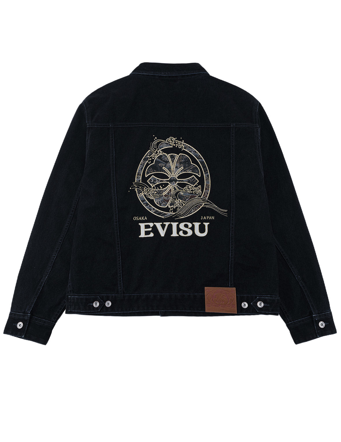 EVISU 벨벳 느낌 카몬 자수 데님 자켓