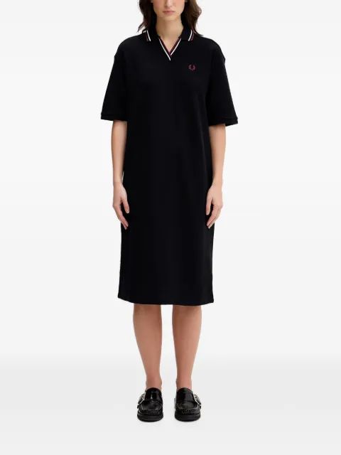 Fred Perry 로고 자수 폴로 미디 드레스