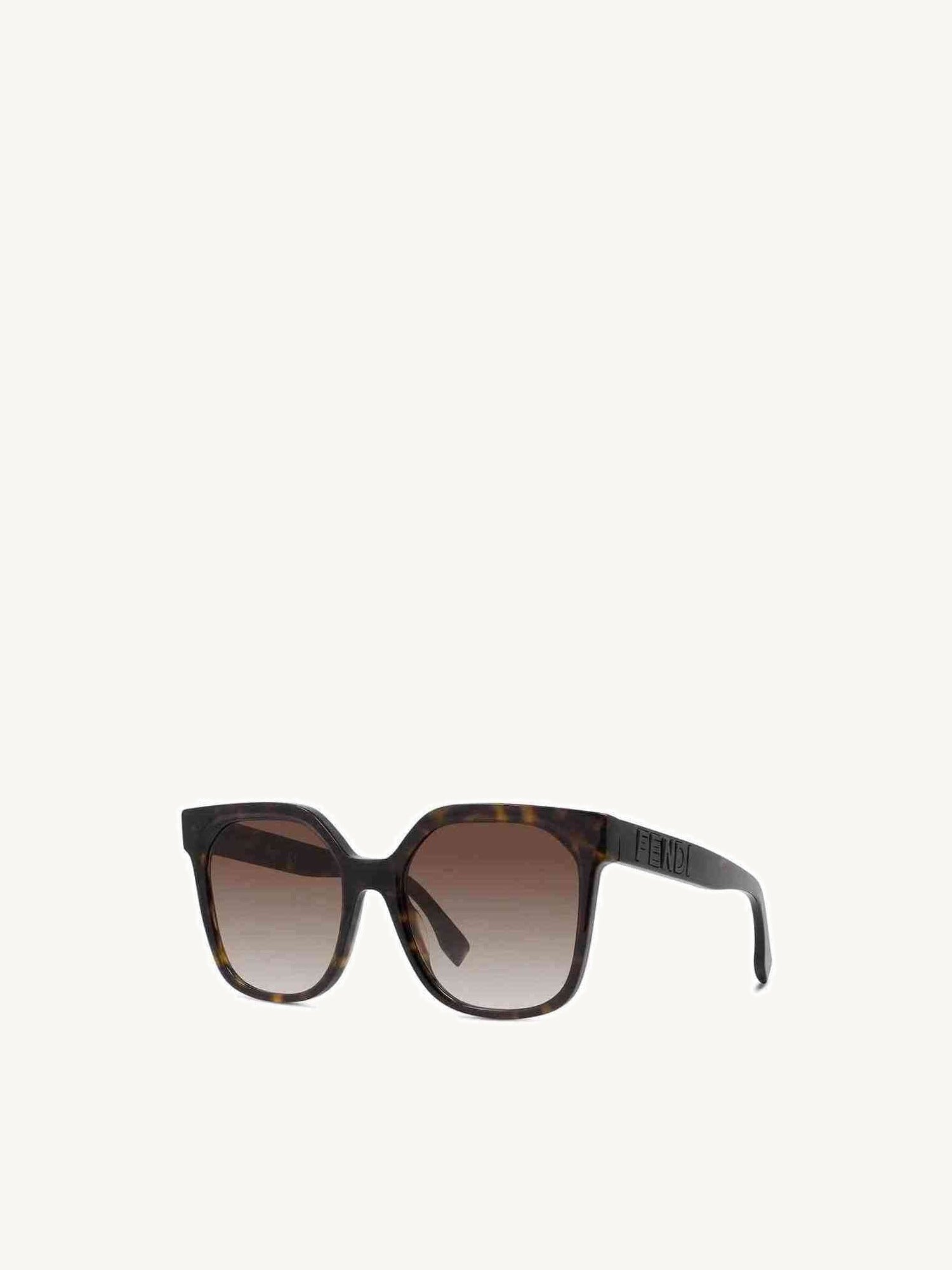 FENDI FE40007I 스퀘어 선글라스 그라디언트 브라운 렌즈 다크 하바나