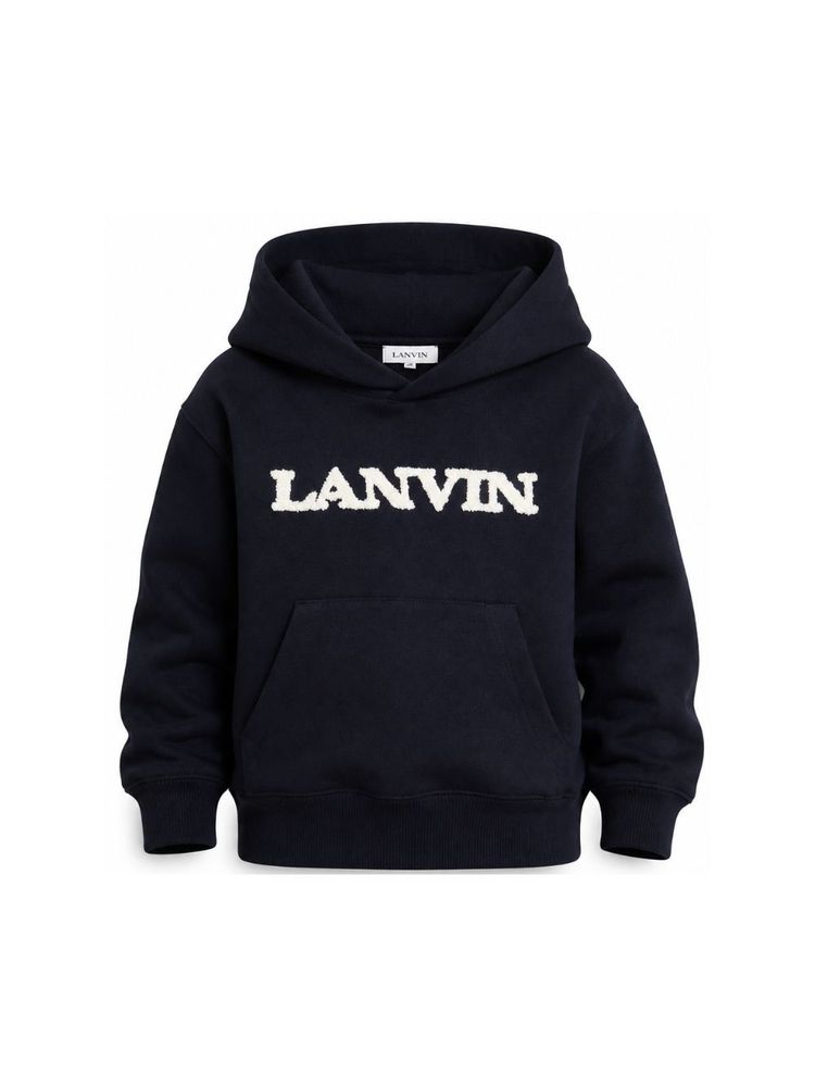 Lanvin Kids 로고 패치 후드티