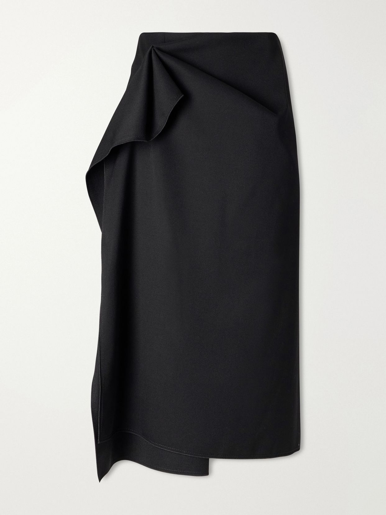 LANVIN 비대칭 울 미디 스커트