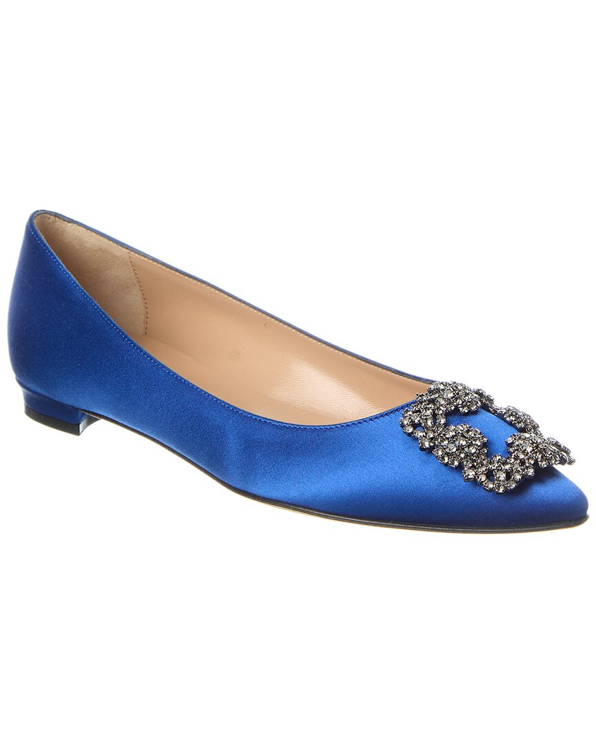 Manolo Blahnik 항기시 새틴 플랫
