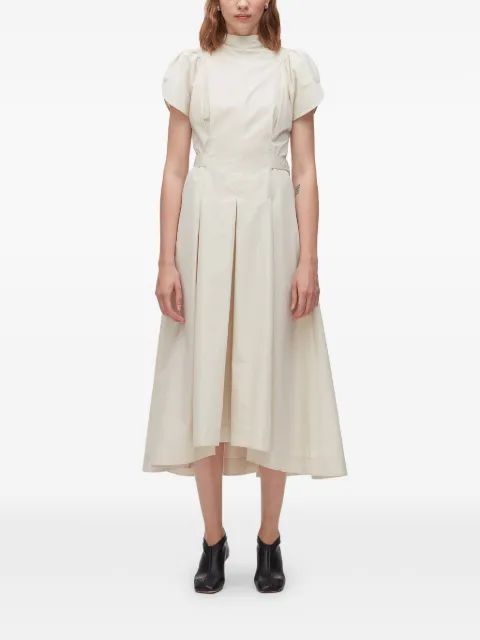 3.1 PHILLIP LIM 퍼프 슬리브 플리츠 미디 드레스