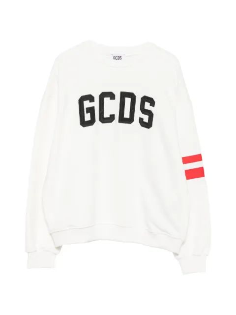 Gcds Kids 로고 자수 스트라이프 소매 맨투맨