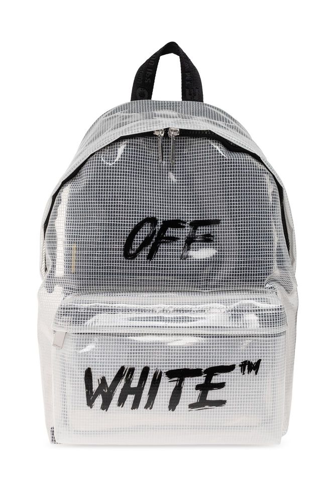Off-White Kids 메쉬 오버레이 로고 백팩