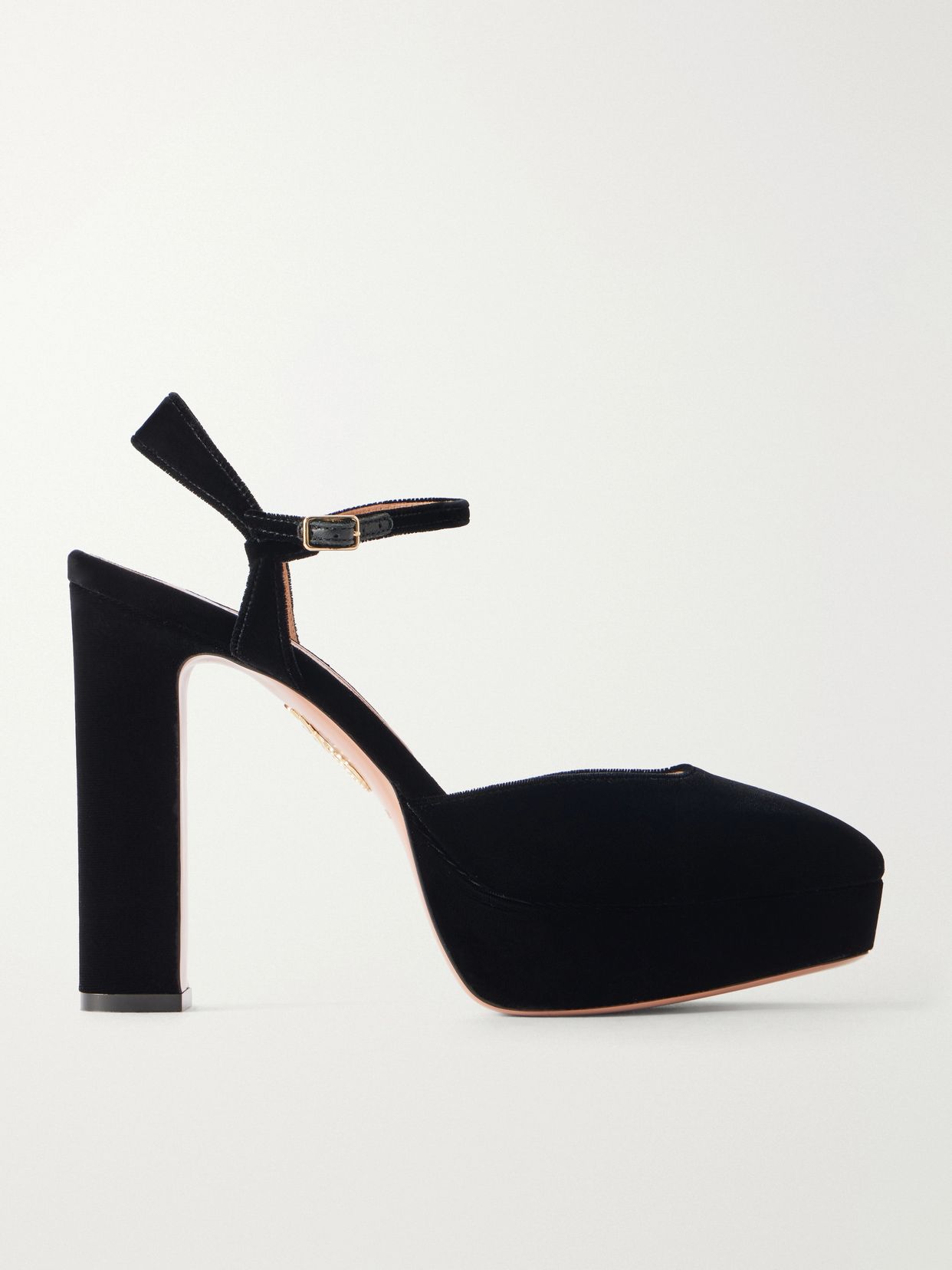AQUAZZURA 아미라 110 벨벳 펌프스