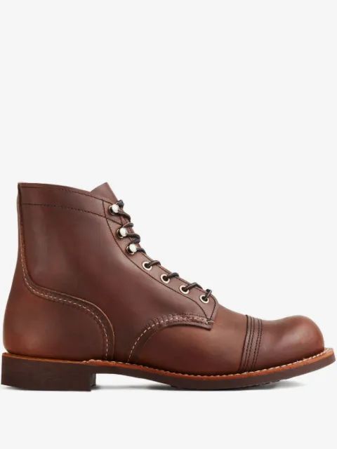 RED WING 레이스업 가죽 바이커 부츠
