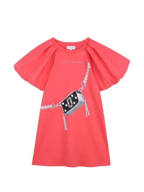 Marc Jacobs Kids 스냅샷 퍼프 슬리브 원피스