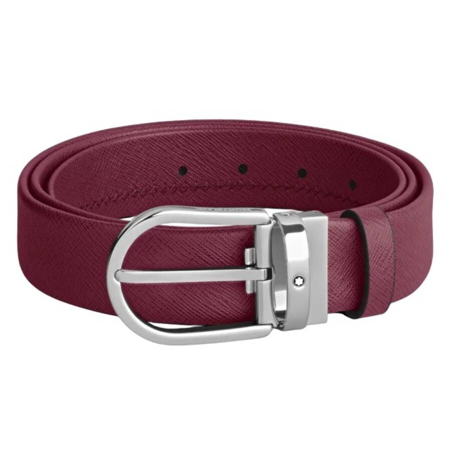 MONTBLANC 사피아노 엠보스드 가죽 말굽 버클 벨트