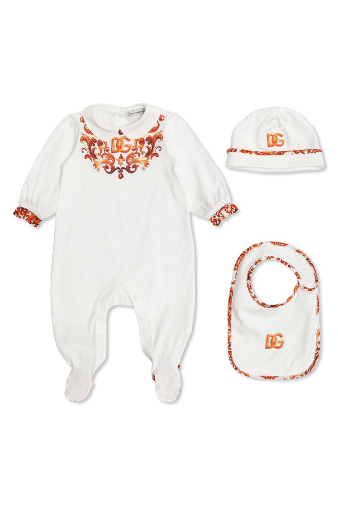 Dolce & Gabbana Kids 마졸리카 프린트 저지 기프트 세트