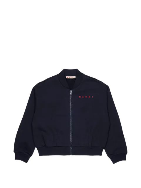 Marni Kids 로고 프린트 집업 스웨트셔츠