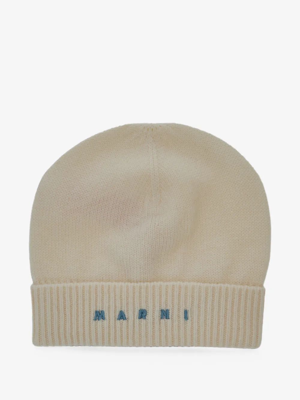Marni Kids 로고 자수 리브 트리밍 비니