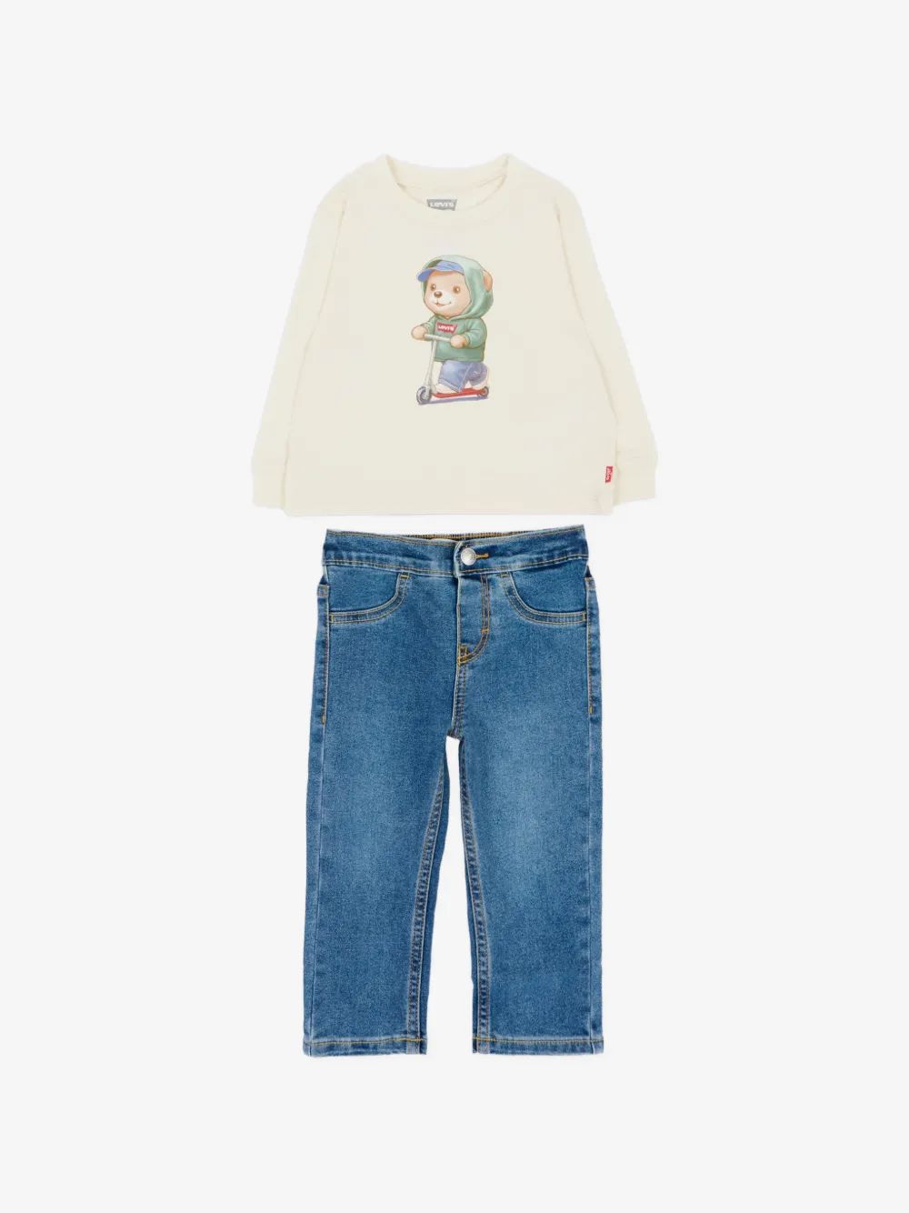 Levi's Kids 그래픽 프린트 롱슬리브 티셔츠 진 세트