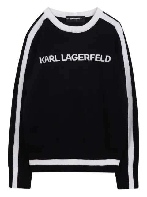 Karl Lagerfeld Kids 로고 인타르시아 스웨터