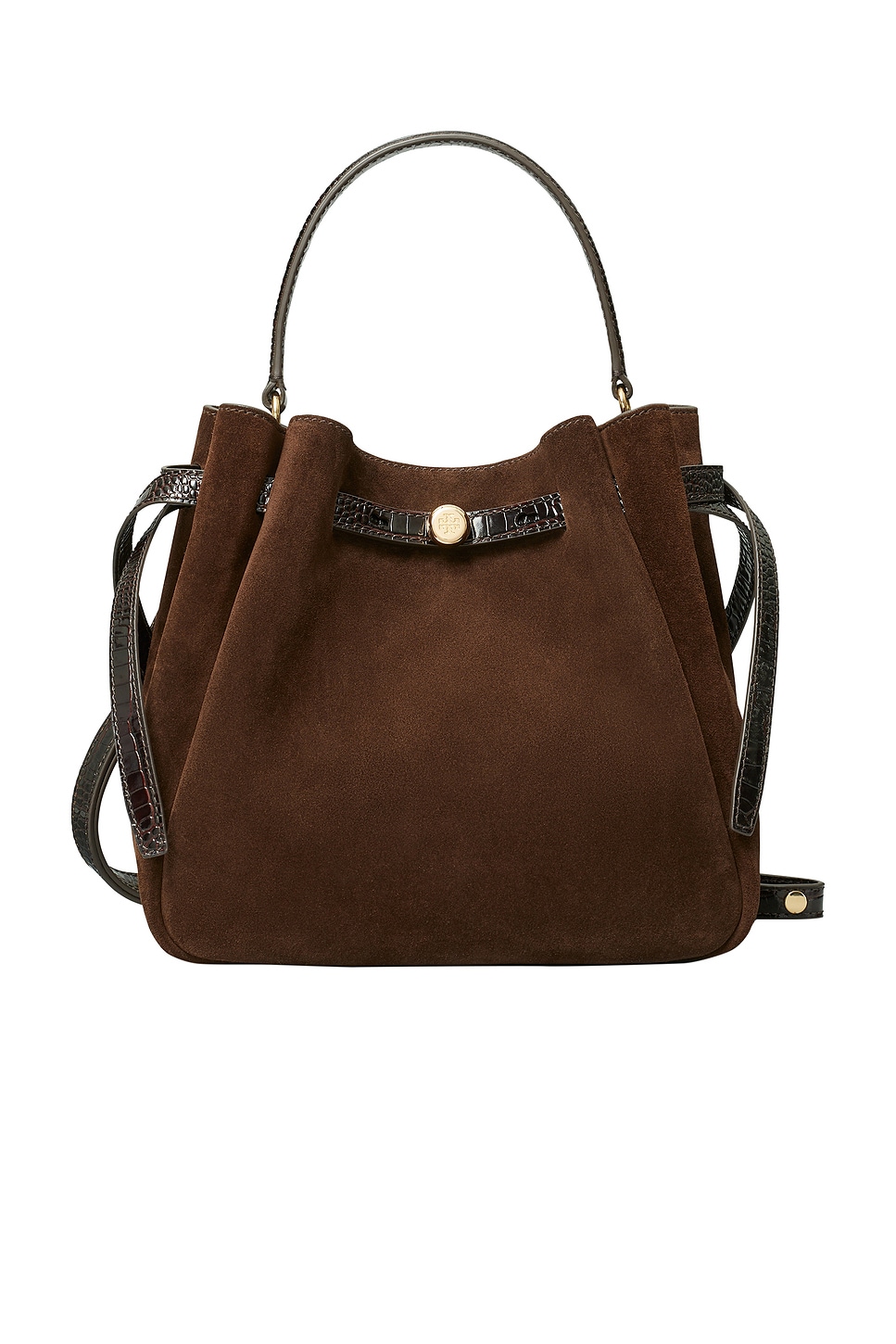 TORY BURCH 로미 스웨이드 버킷 백