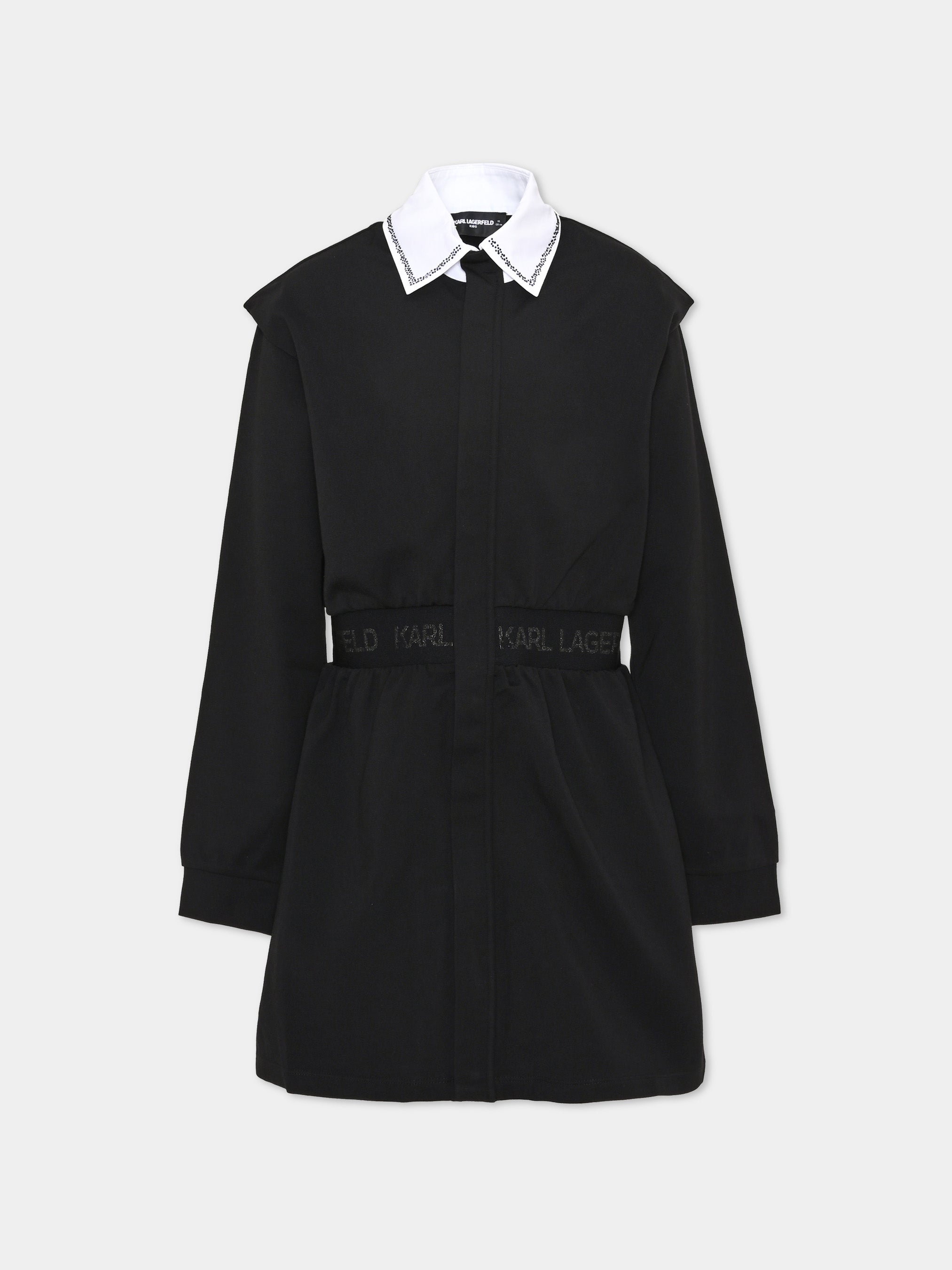 Karl Lagerfeld Kids 로고 포인트 긴팔 원피스