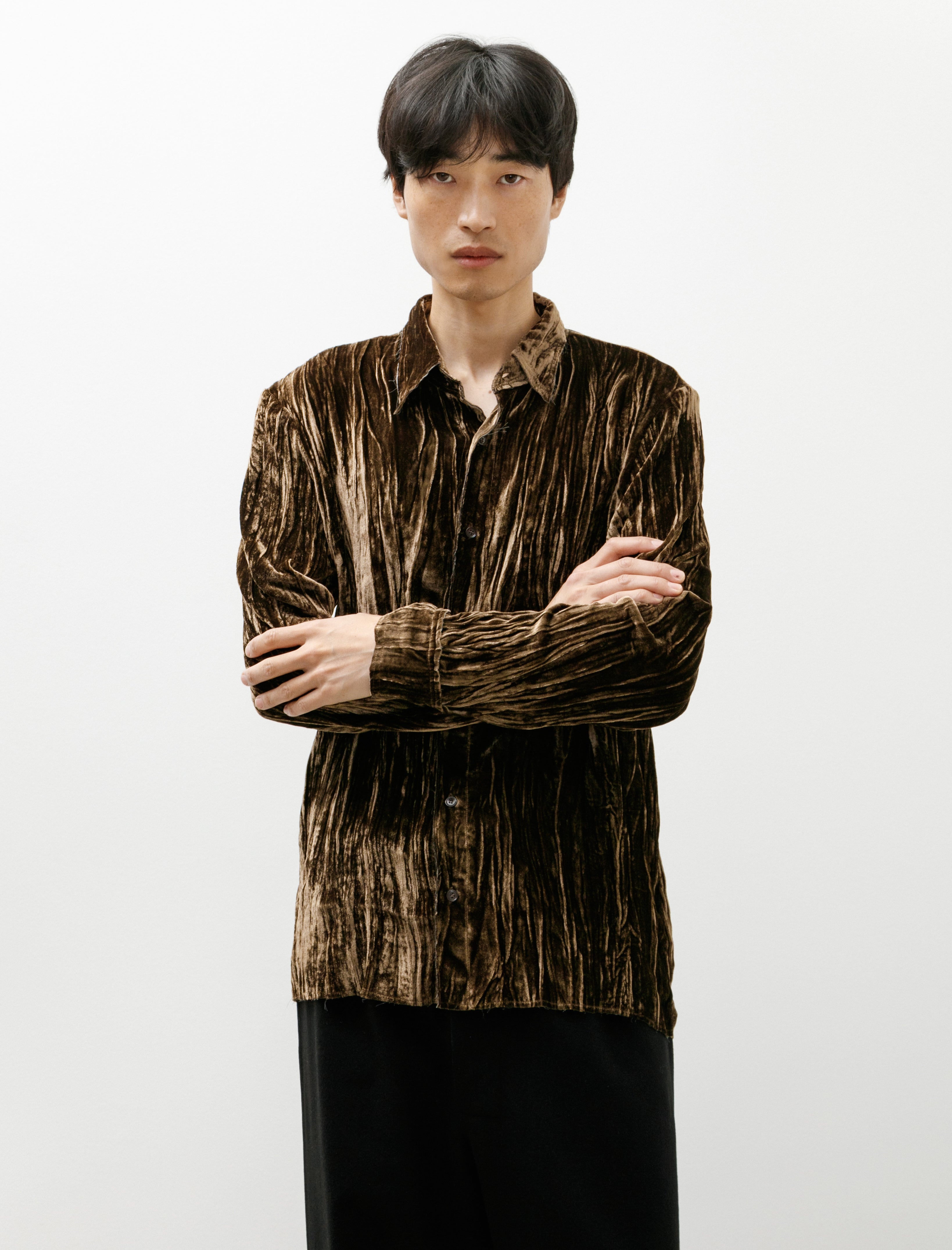 Gabriela Coll Garments No.197 실크 벨벳 셔츠