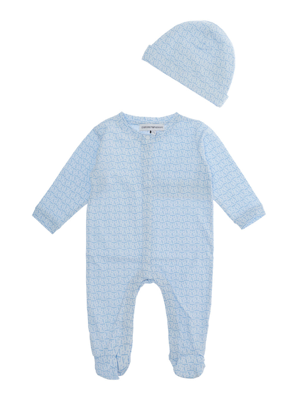 Emporio Armani Kids 유니섹스 베이비 테크 원단 후드 자켓 팬츠 세트