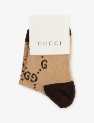 GUCCI 키즈 로기나 브랜드 프린트 면 혼합 양말