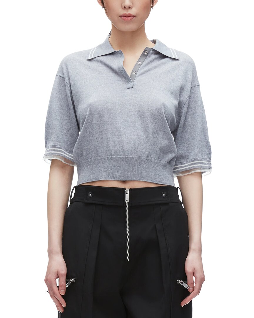 3.1 PHILLIP LIM 울 크롭 폴로 스웨터
