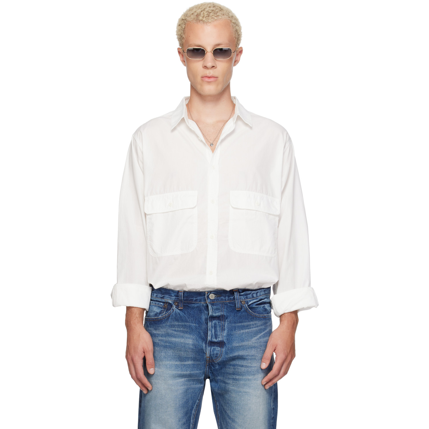 Ordinary Fits 화이트 베이직 워크 셔츠