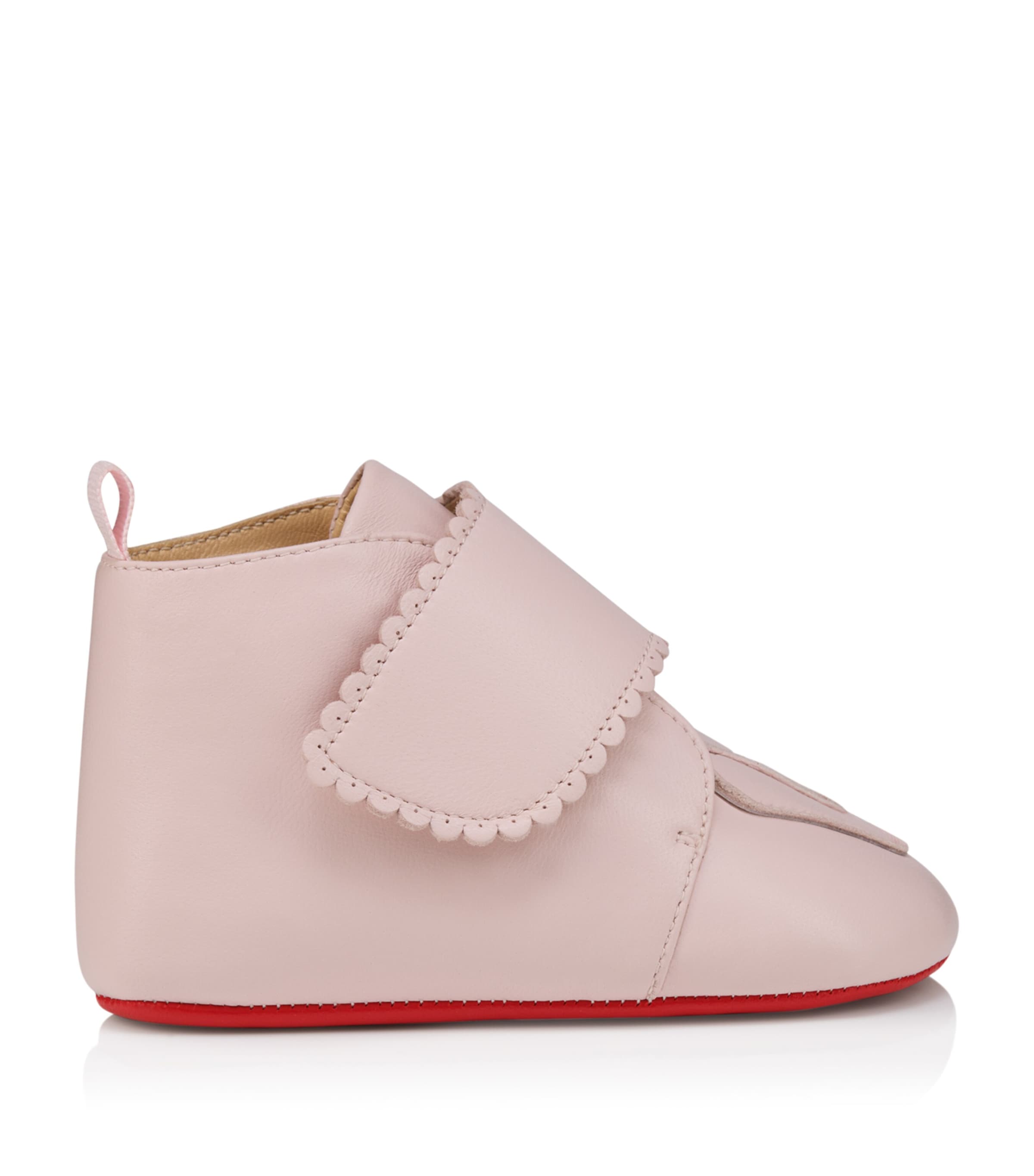 Christian Louboutin Kids 이지 베이비 러브 가죽 스니커즈