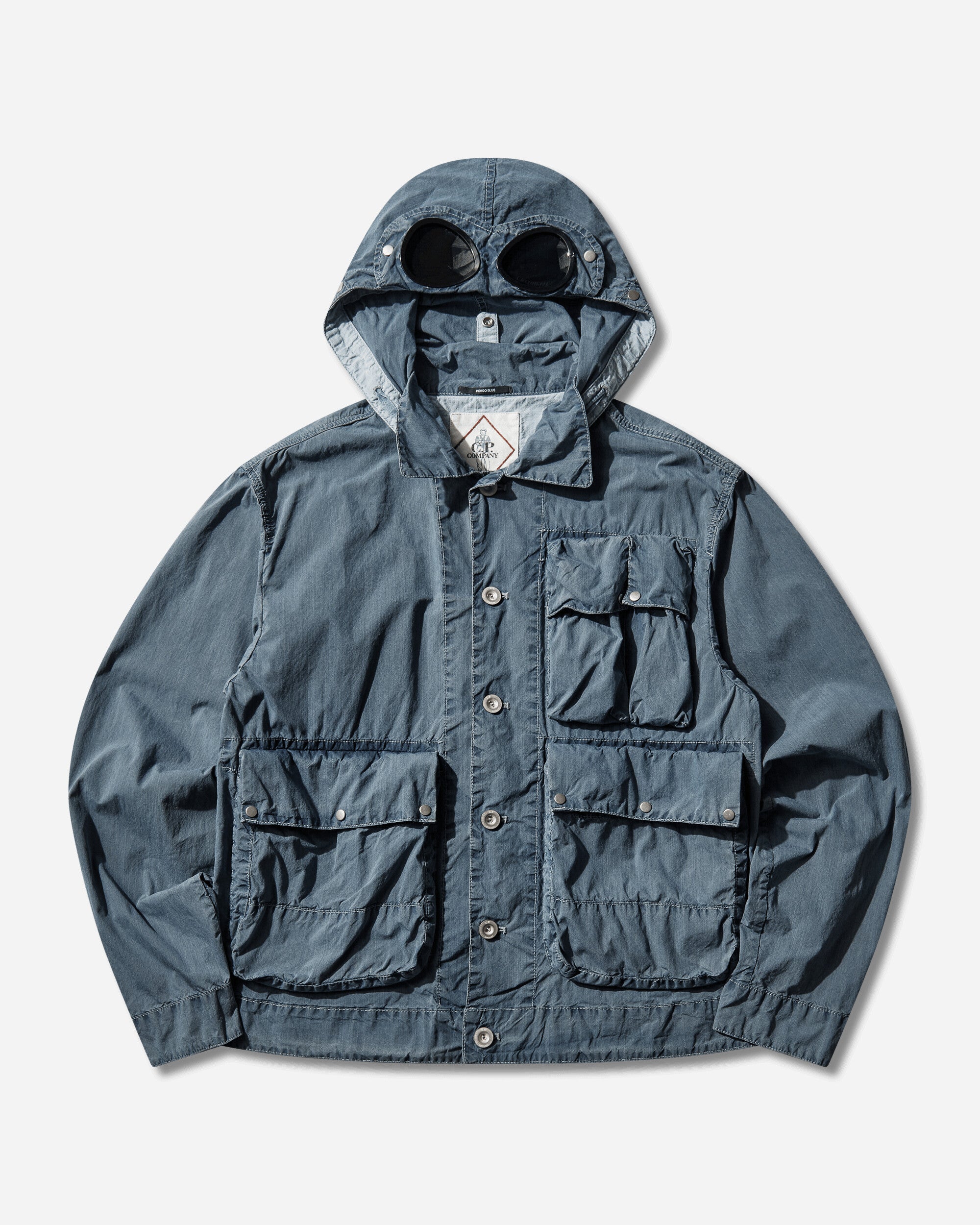 C.P. COMPANY ゴーグルジャケット M.T.t.N. ゴーグルフーディ メンズ 50 フィリ ゴーグル ジャケット インディゴ ブリーチ | CP