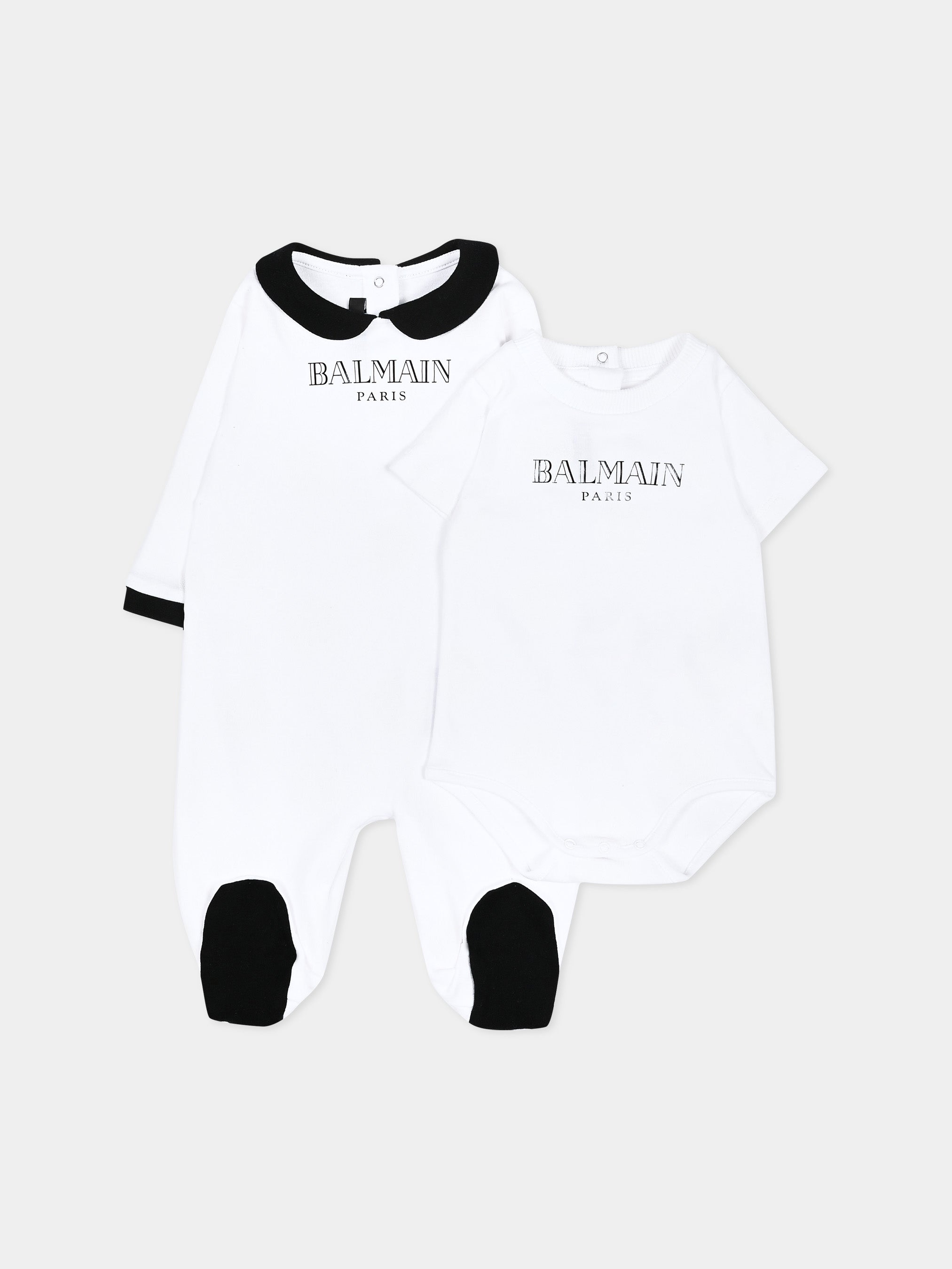 Balmain Kids 로고 포인트 베이비 원지 세트