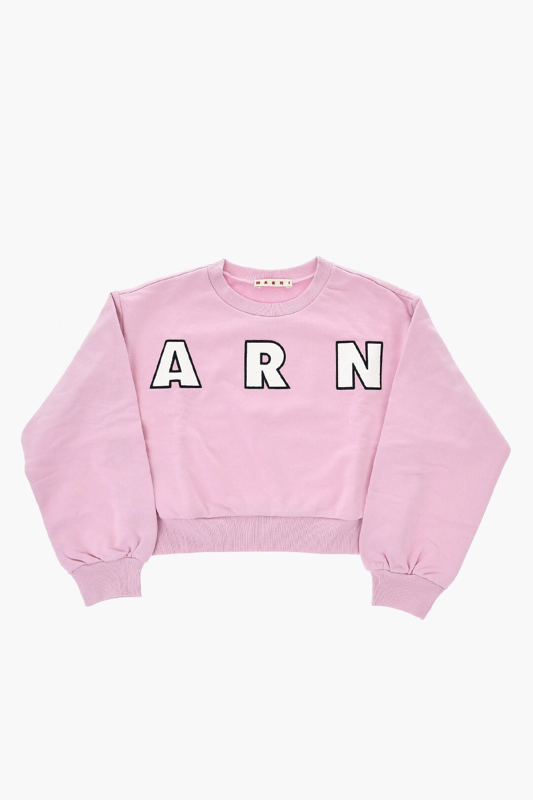 Marni Kids 기모 코튼 크루넥 맨투맨 콘트라스트 로고
