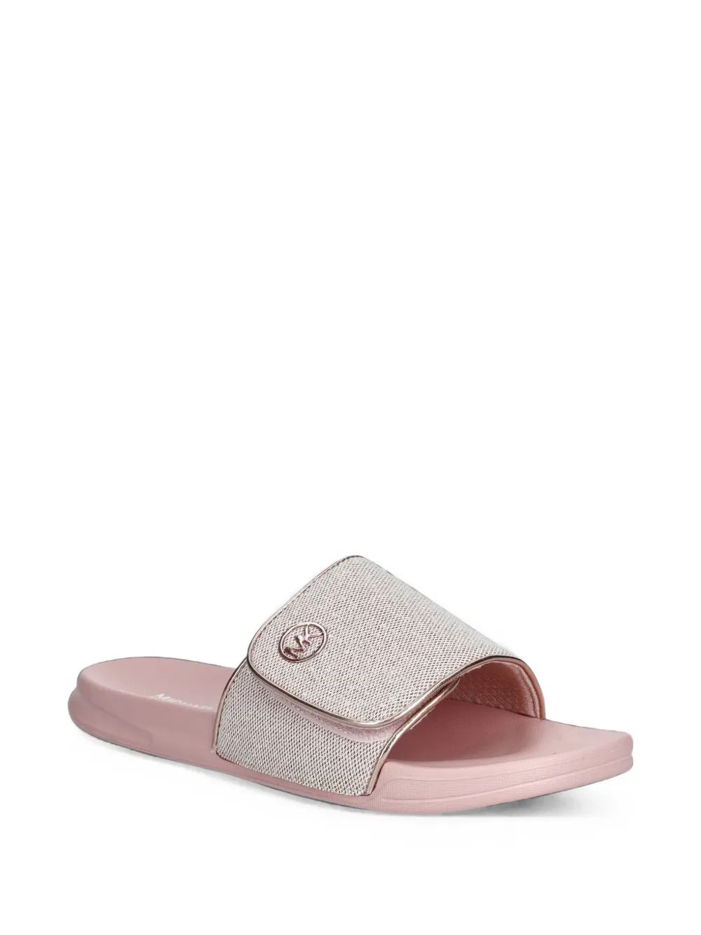Michael Kors Kids 제트 다비 로고 플라크 터치 스트랩 플립플랍
