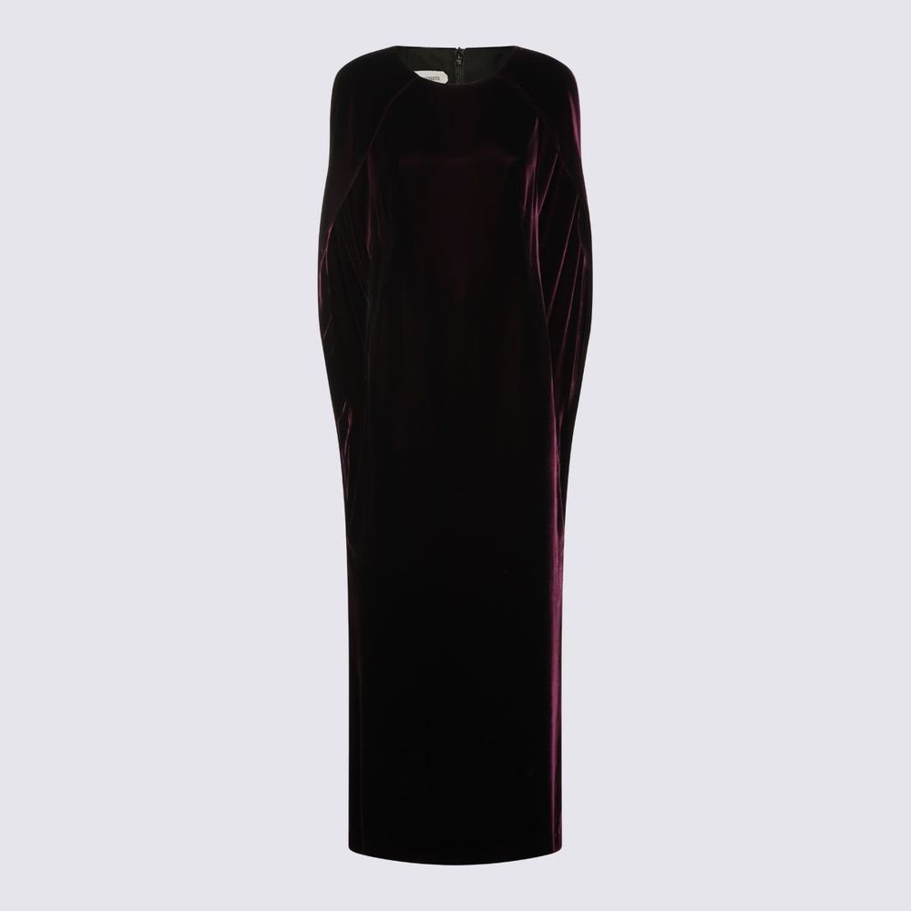 ALBERTA FERRETTI 드레이프 케이프 맥시 드레스