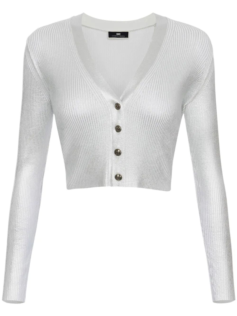 ELISABETTA FRANCHI 라미네이티드 크롭 가디건