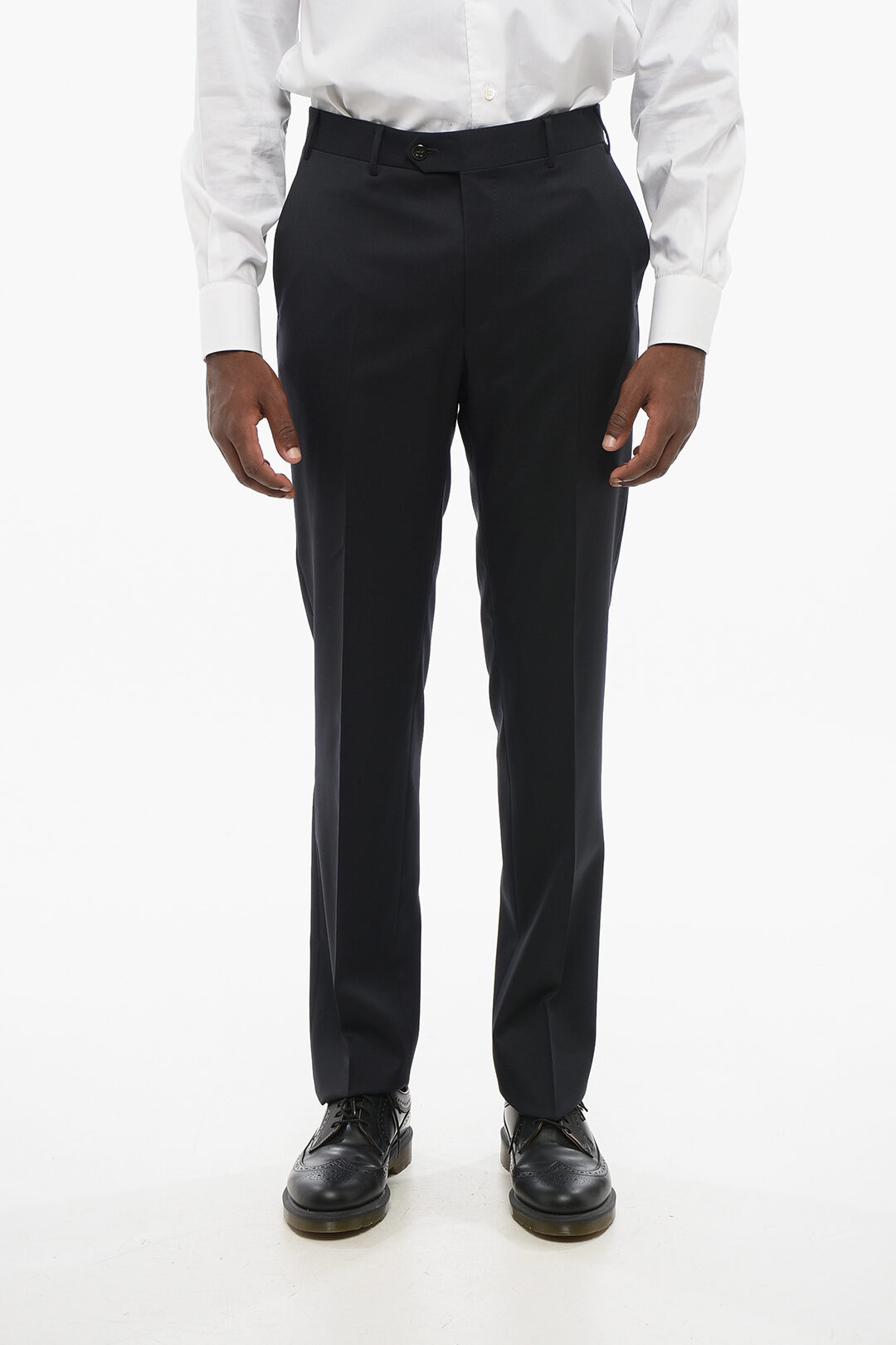 Corneliani 버진 울 만투 바지 벨트 루프