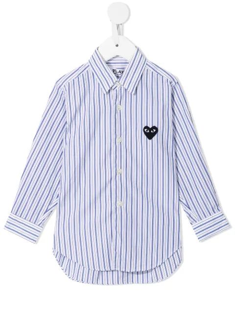 Comme Des Garçons Play Kids 스트라이프 버튼업 셔츠