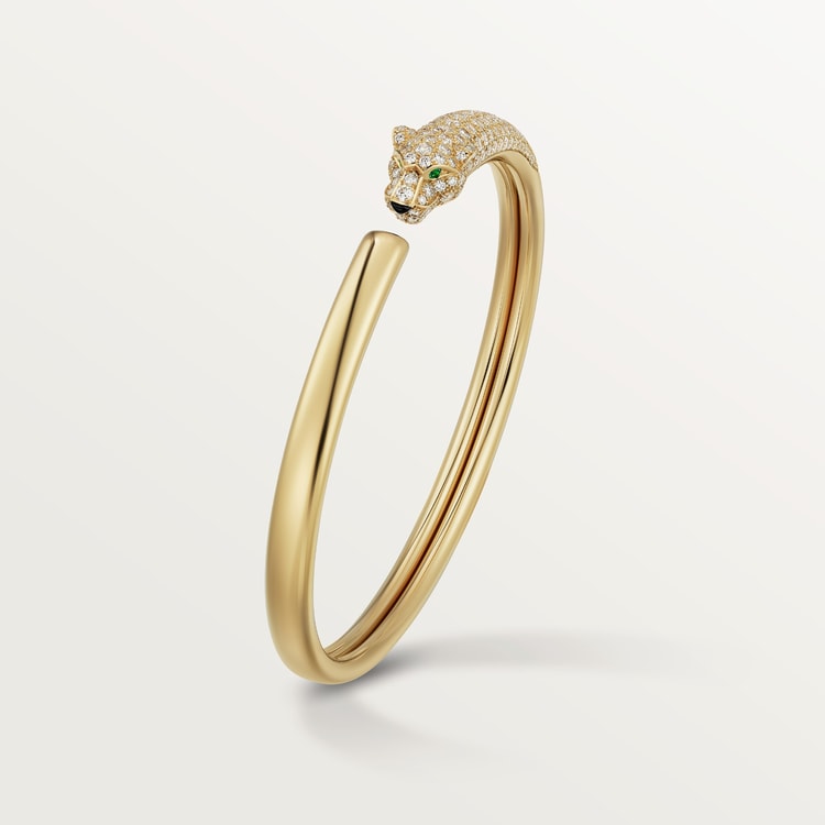 CARTIER 팬더 드 브레이슬릿 스몰 세미 파베 세팅