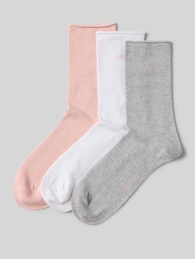 CK CALVIN KLEIN  로고 스티칭 3팩 양말
