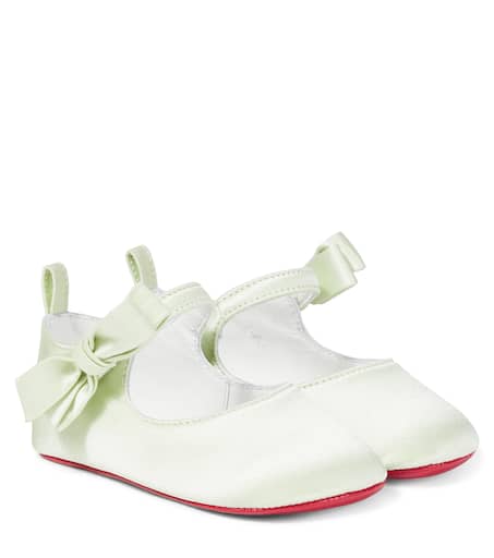 Christian Louboutin Kids 베이비 루 베이브 크레이프 새틴 발레 플랫