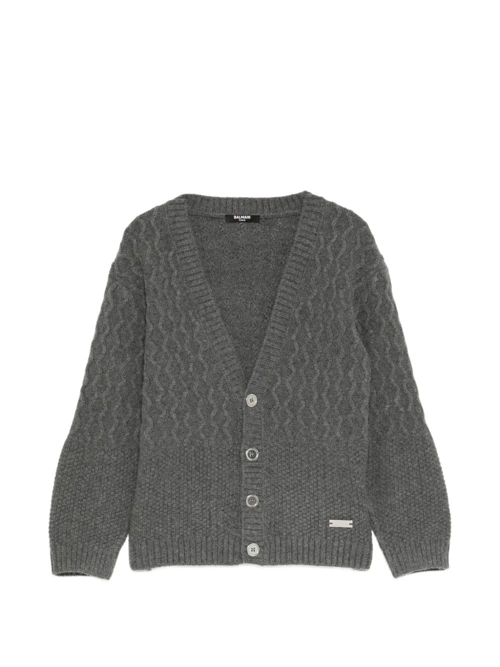Balmain Kids 로고 패치 가디건