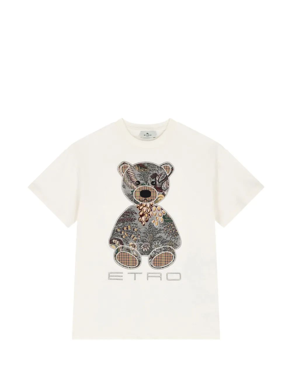 ETRO KIDS 테디베어 패치 코튼 티셔츠