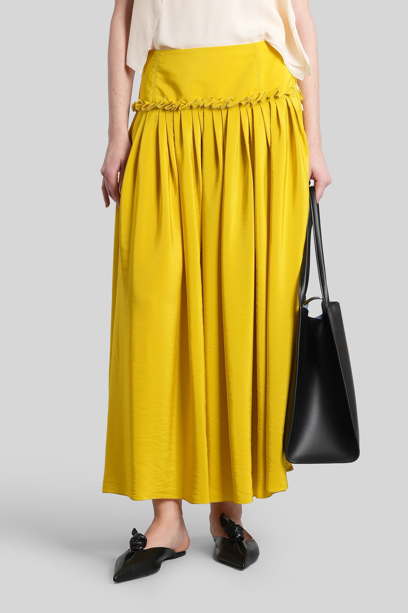LANVIN 노란색 폴리에스터 치마
